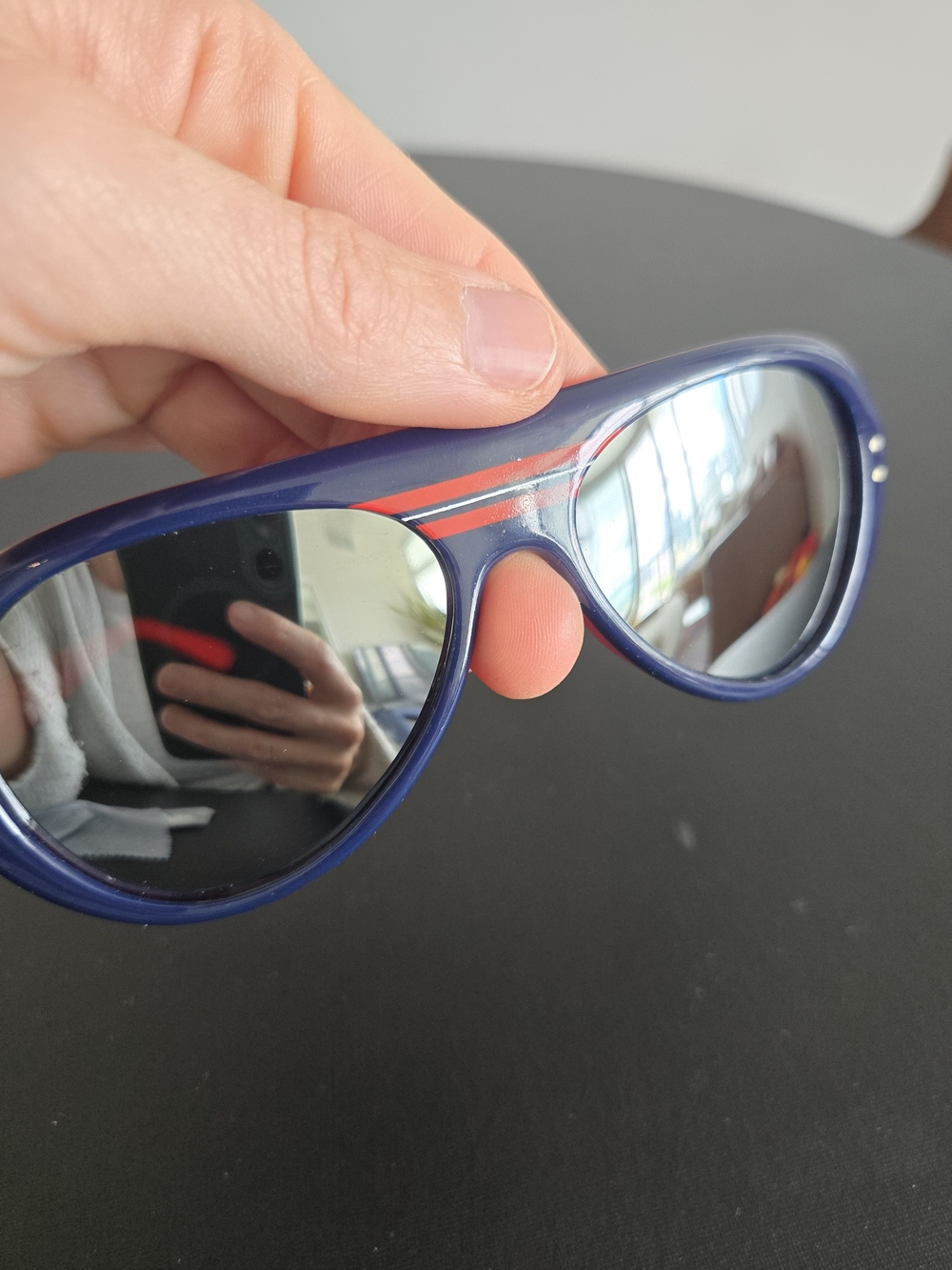 VTG 70s I SKI Mirrored Aviator Sunglasses Japan